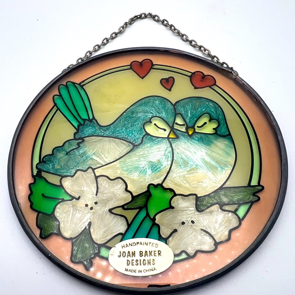 JOAN BAKER DESIGN Handpainted Stained Glass sun catcher  4.5" round